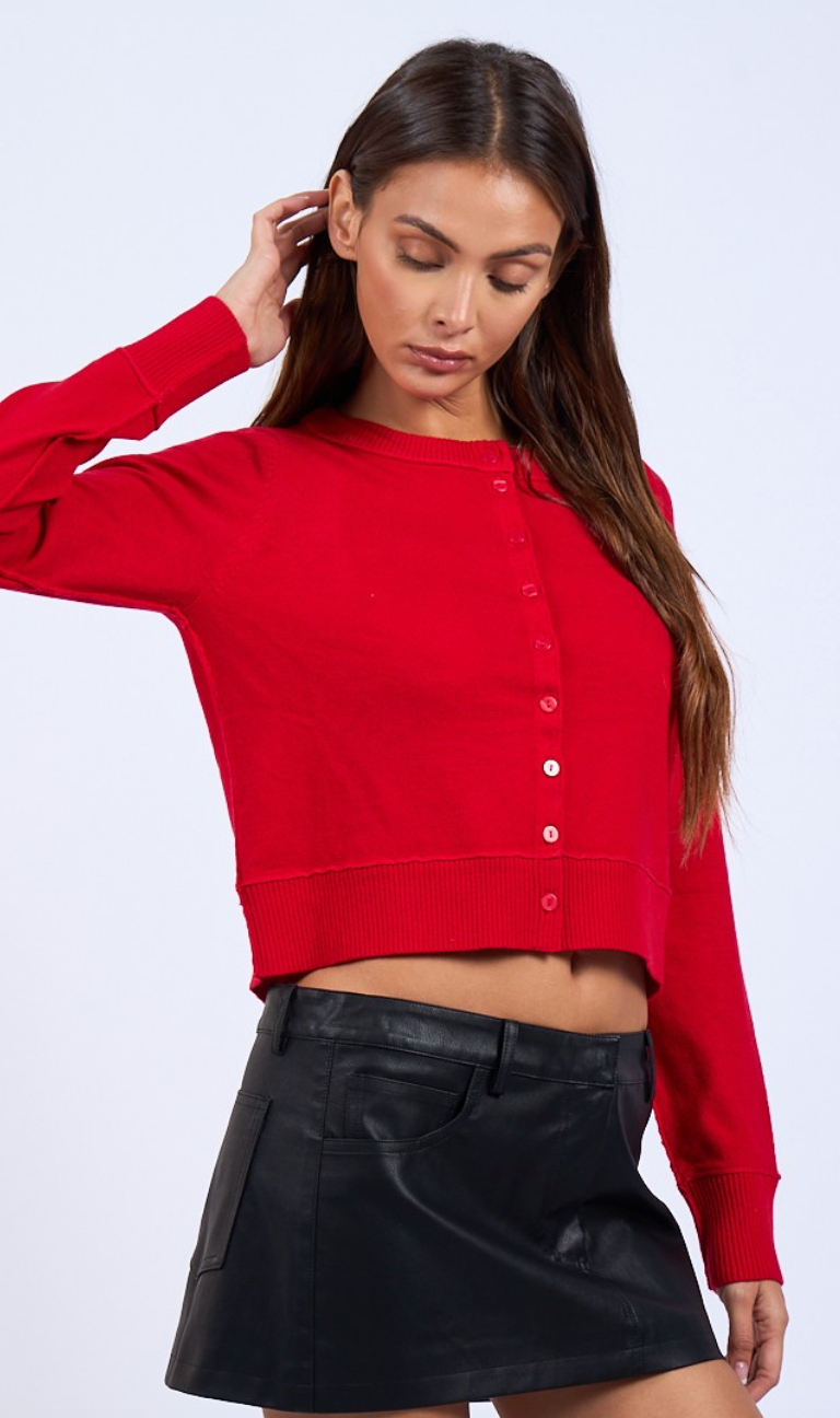 Red Boat Neck Sweater