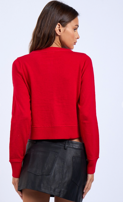 Red Boat Neck Sweater