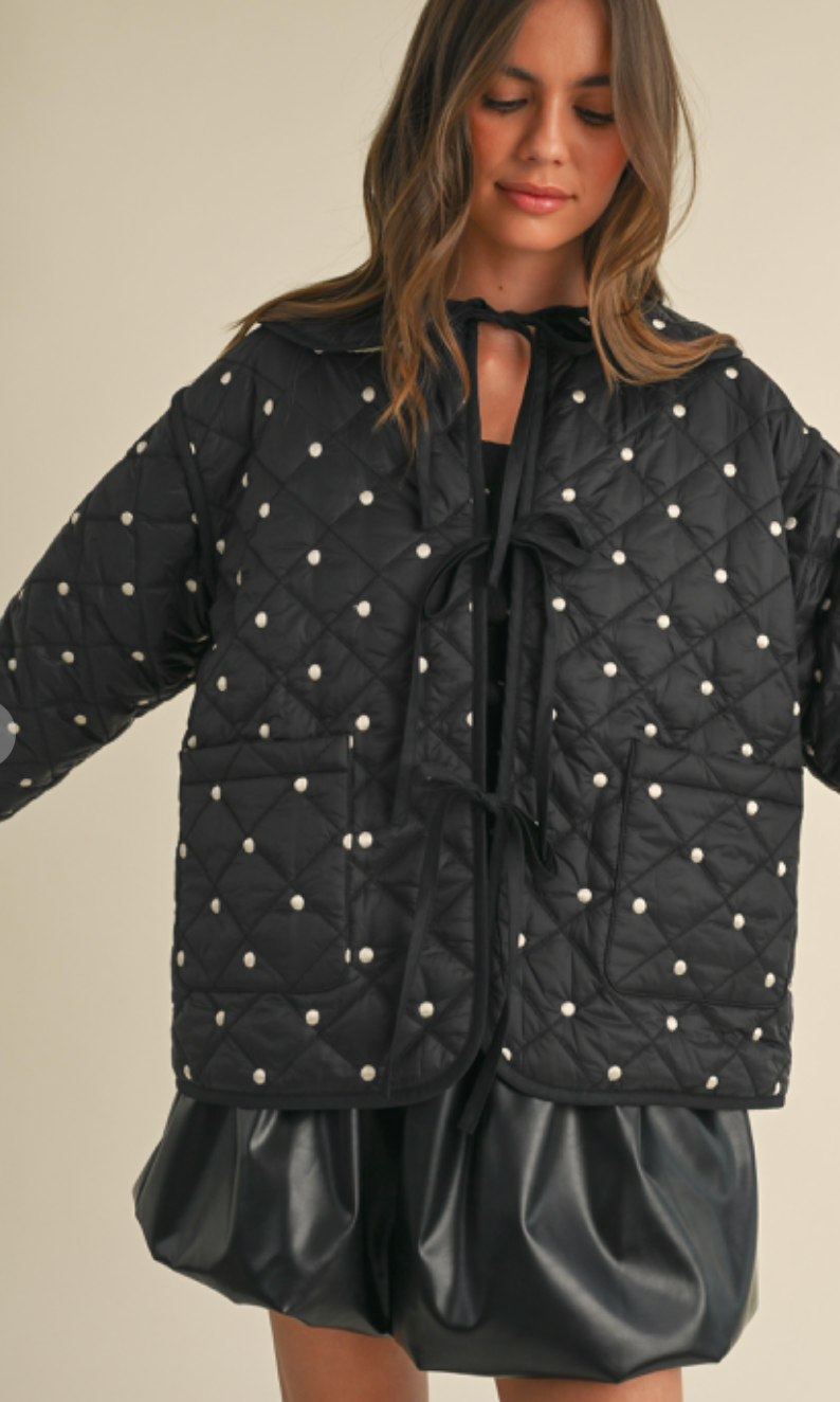 Polka Dot Reversible Quilted Jacket