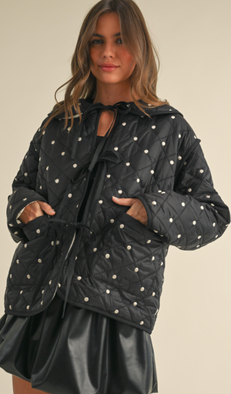 Polka Dot Reversible Quilted Jacket