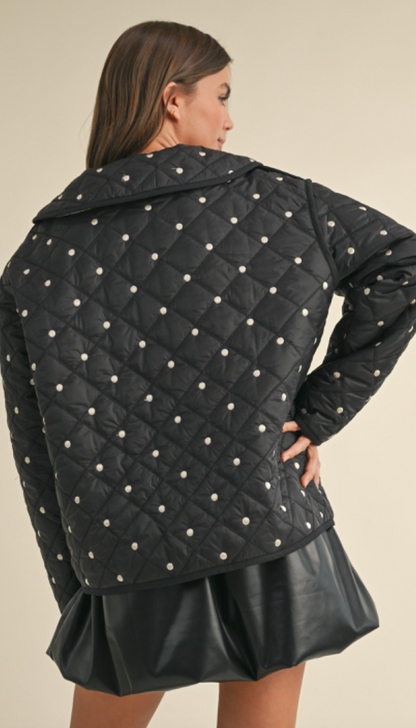 Polka Dot Reversible Quilted Jacket