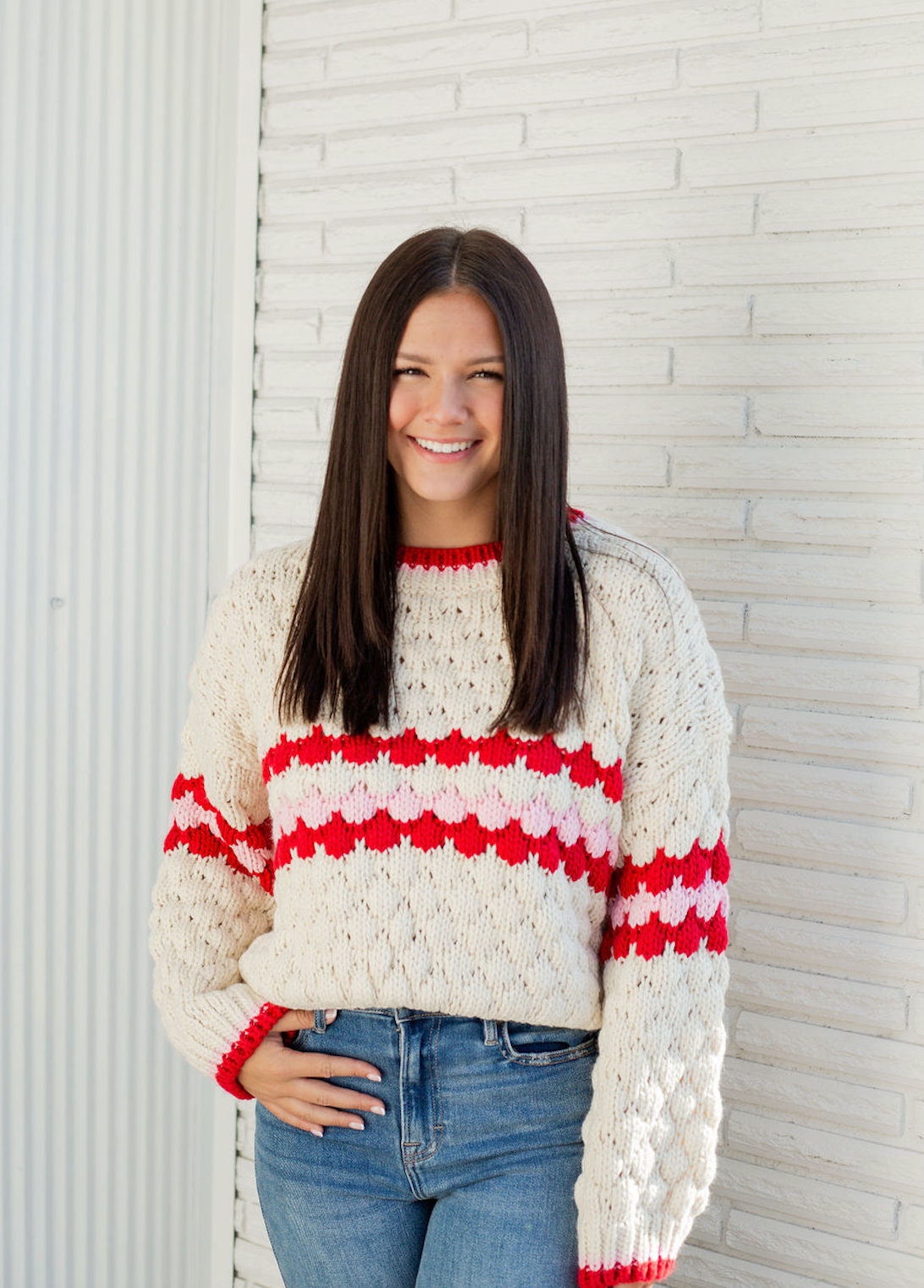 Wriggley Scallop Stripe Sweater