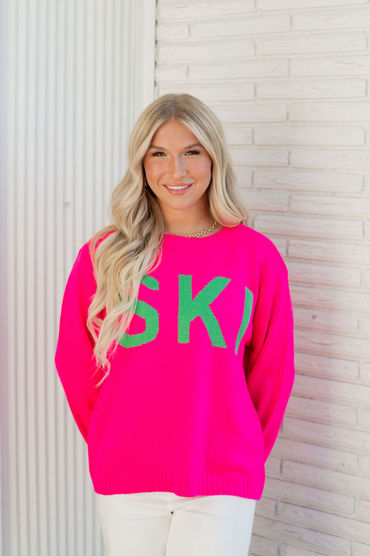 Bright Pink Ski Sweater