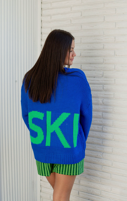 Blue Ski Knit Cardigan