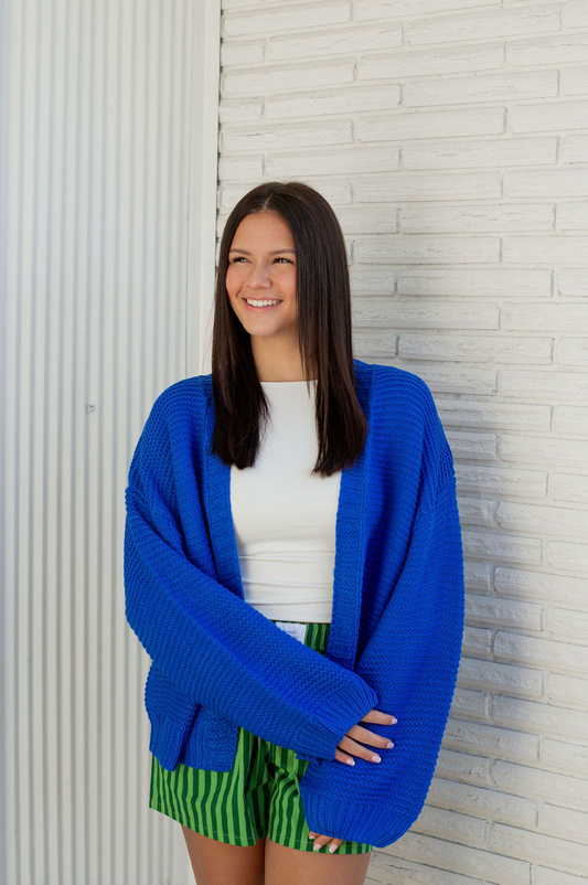 Blue Ski Knit Cardigan