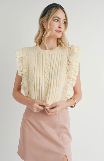 Vicki Lace Ruffles Sweater