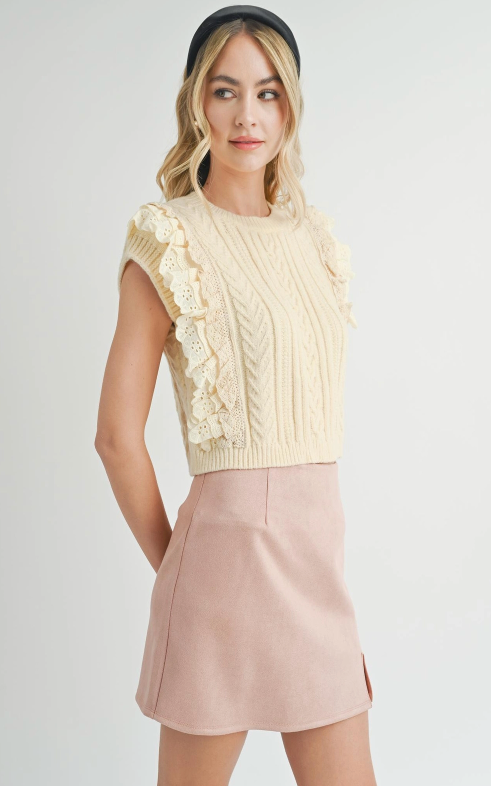 Vicki Lace Ruffles Sweater