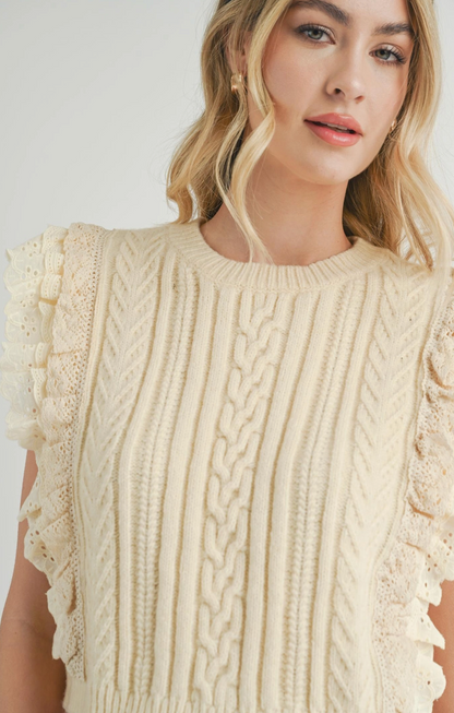 Vicki Lace Ruffles Sweater