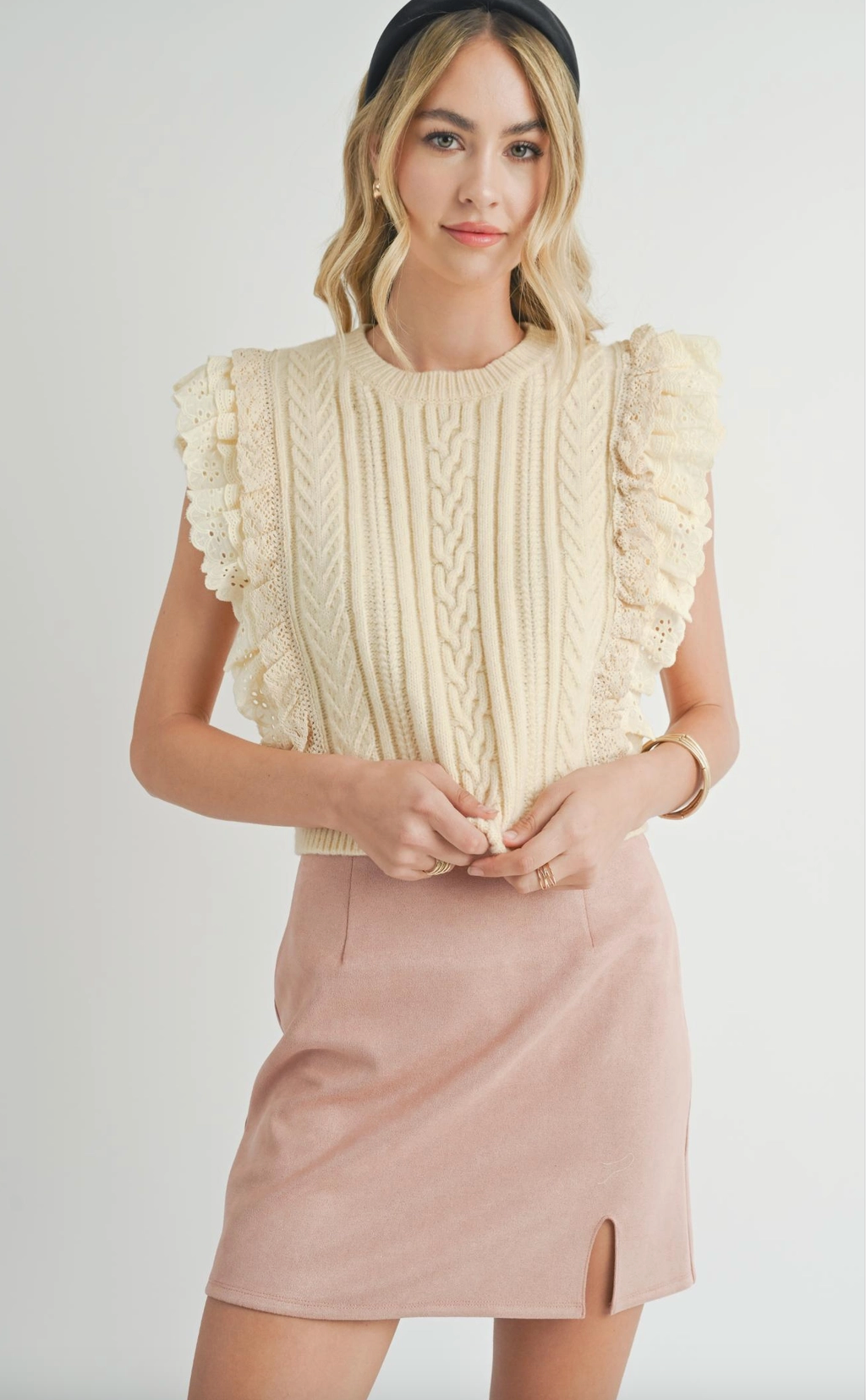 Vicki Lace Ruffles Sweater