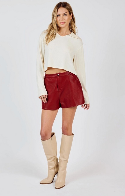 Night Vision Faux Leather Shorts