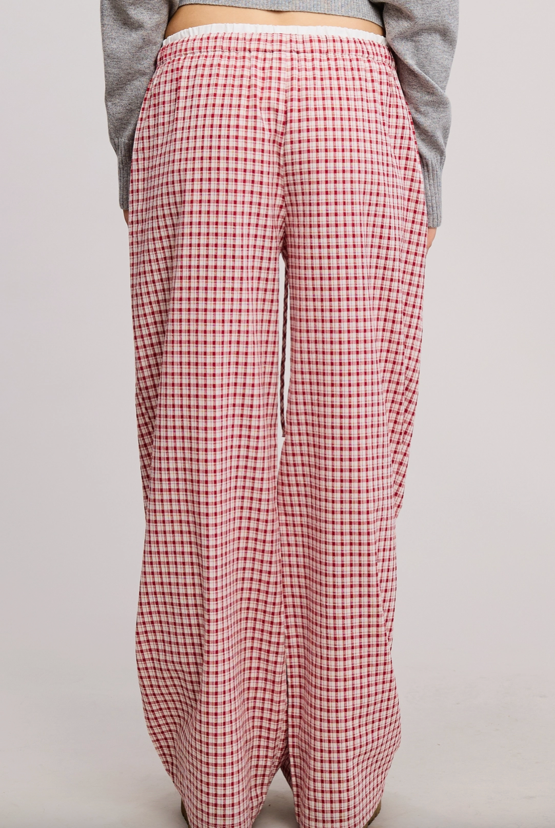 Gingham Boxer Pants Red