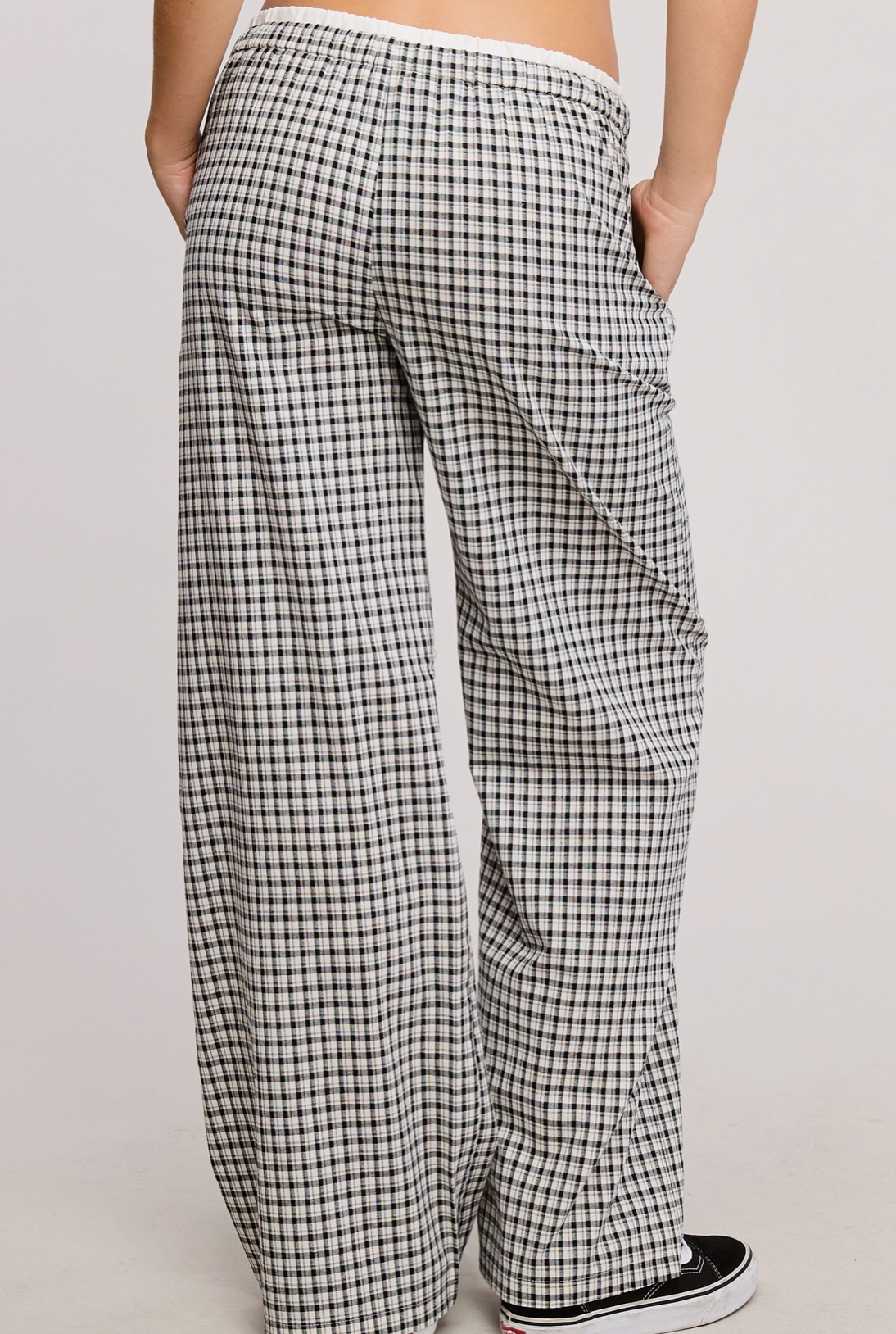 Gingham Boxer Pants Black