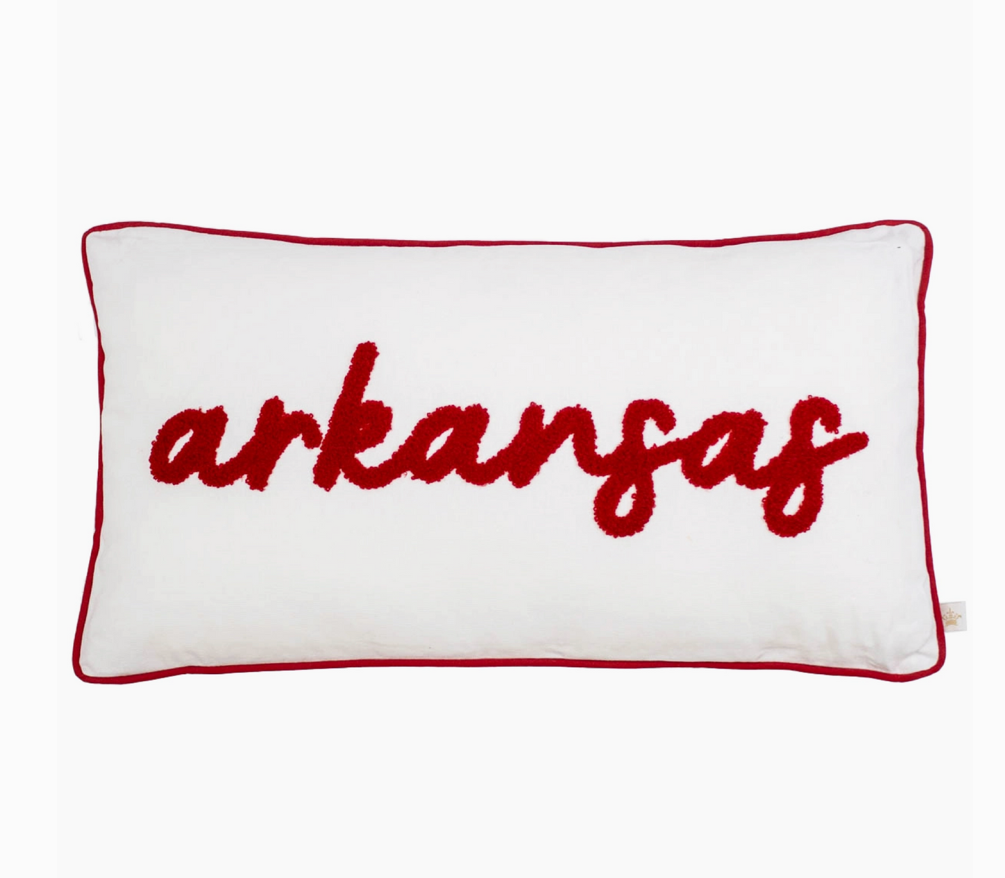 Arkansas Embroidered Lumbar Pillow