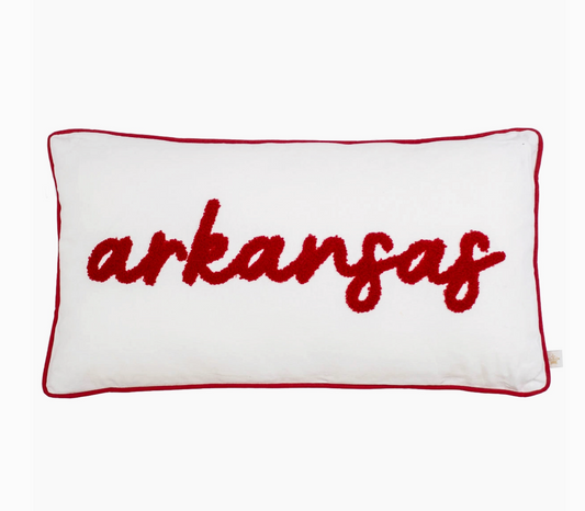 Arkansas Embroidered Lumbar Pillow