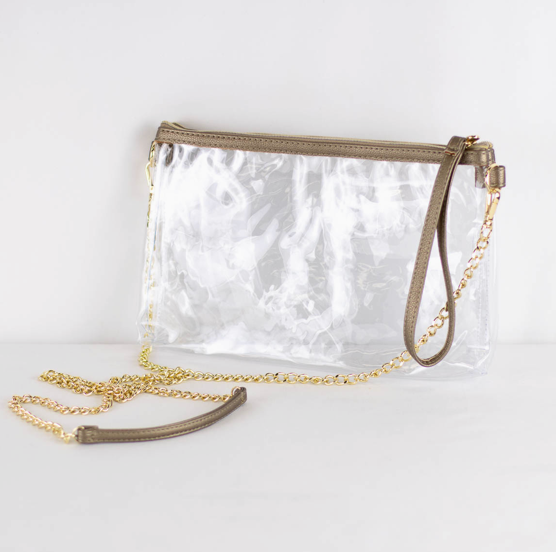 Candace Double Zip Crossbody Gold