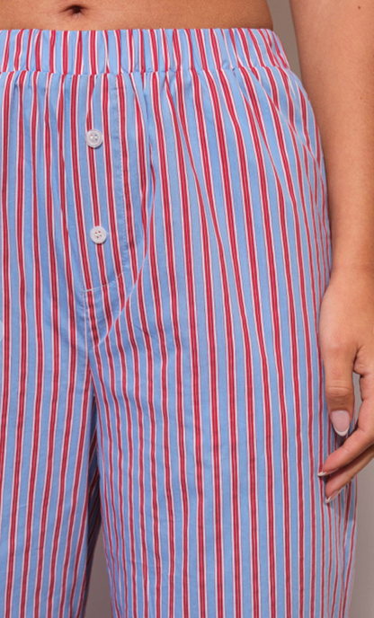 Striped Boxer Pants Blue/Red