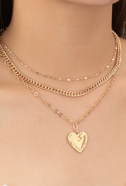 3 Layer Chain Heart Pendant