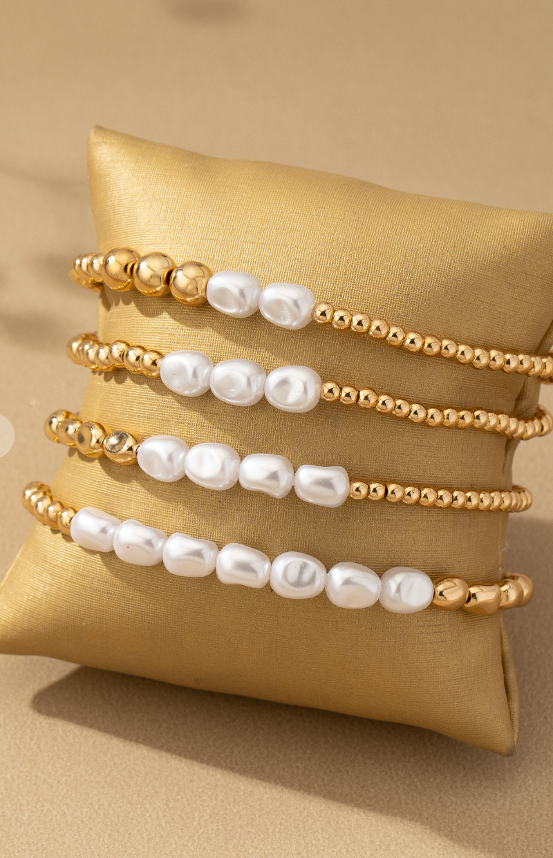 4 Row Pearl Bracelets