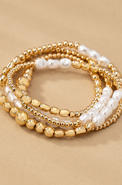 Mixed Pearl Stretchy Bracelet