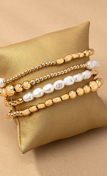 Mixed Pearl Stretchy Bracelet