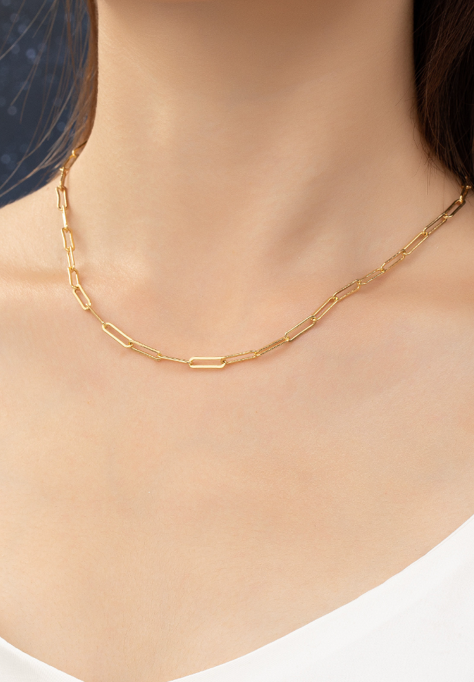 18K Gold Paperclip Chain