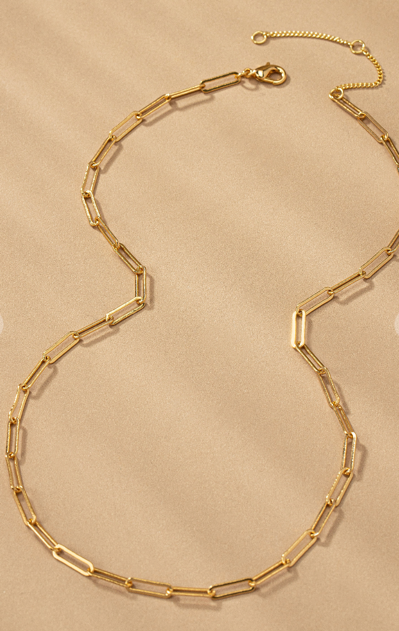 18K Gold Paperclip Chain