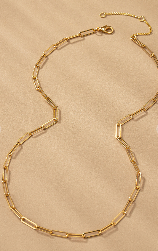 18K Gold Paperclip Chain