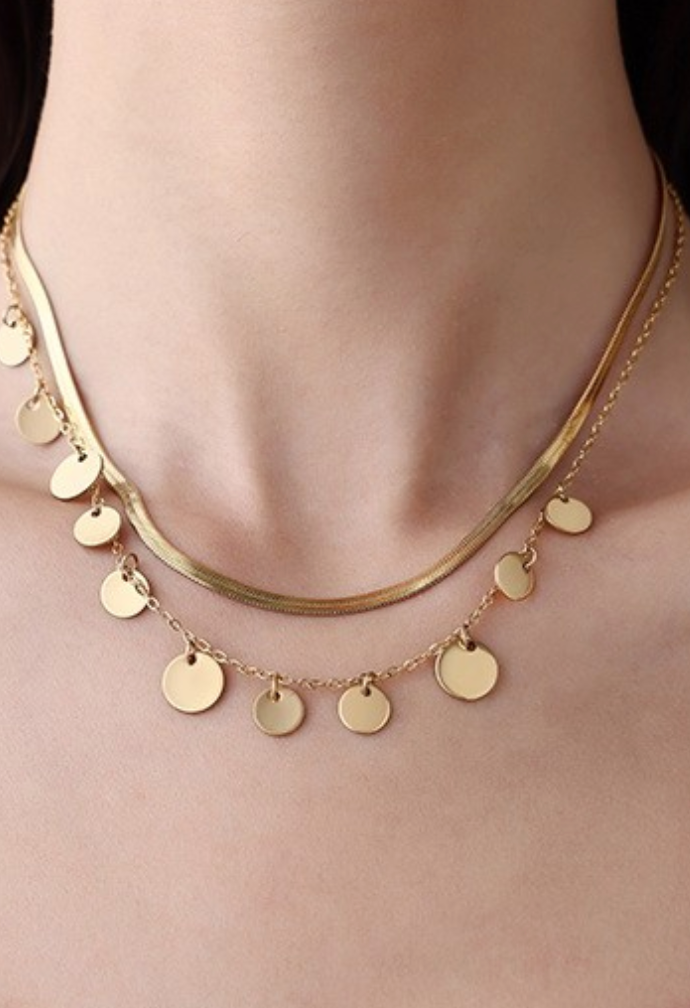 Gold Disc Necklace