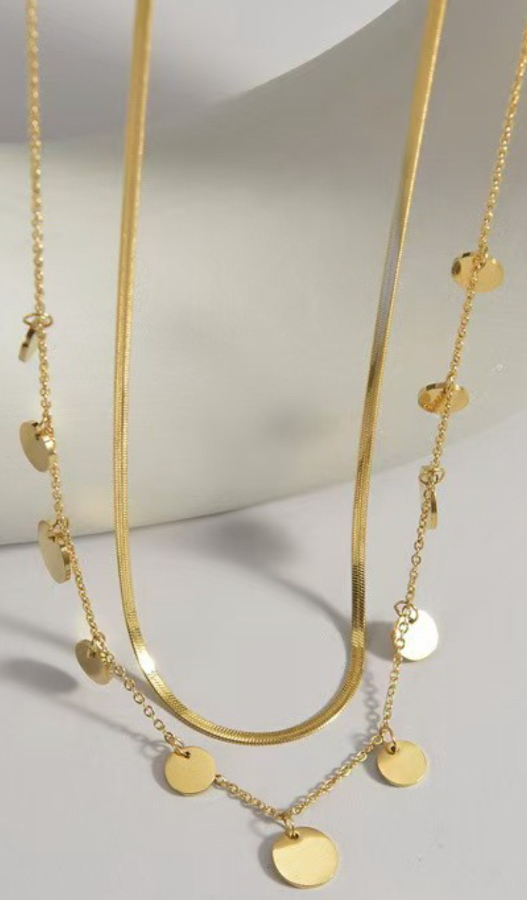 Gold Disc Necklace