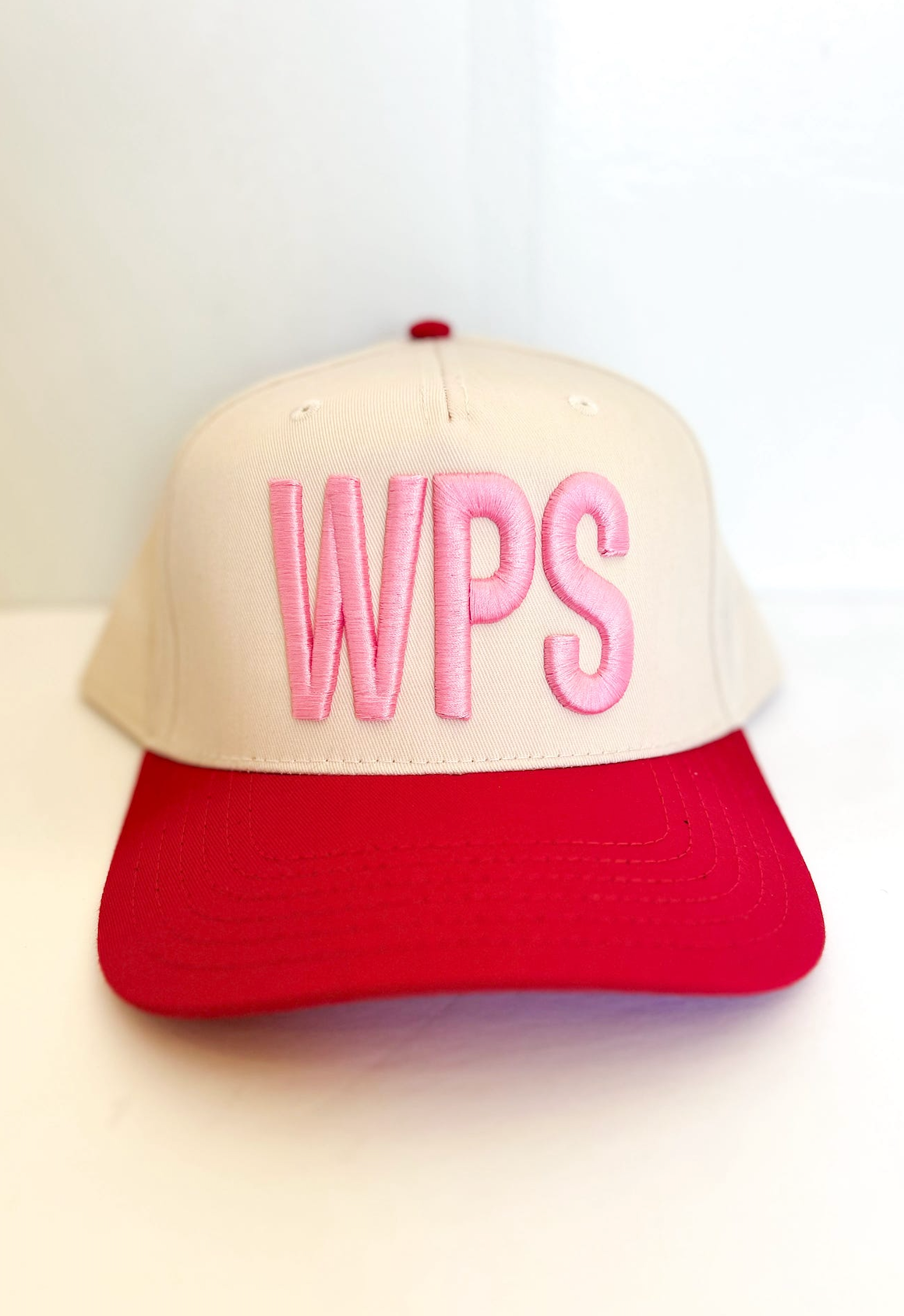 Pink WPS Vintage Hat Cream/Red