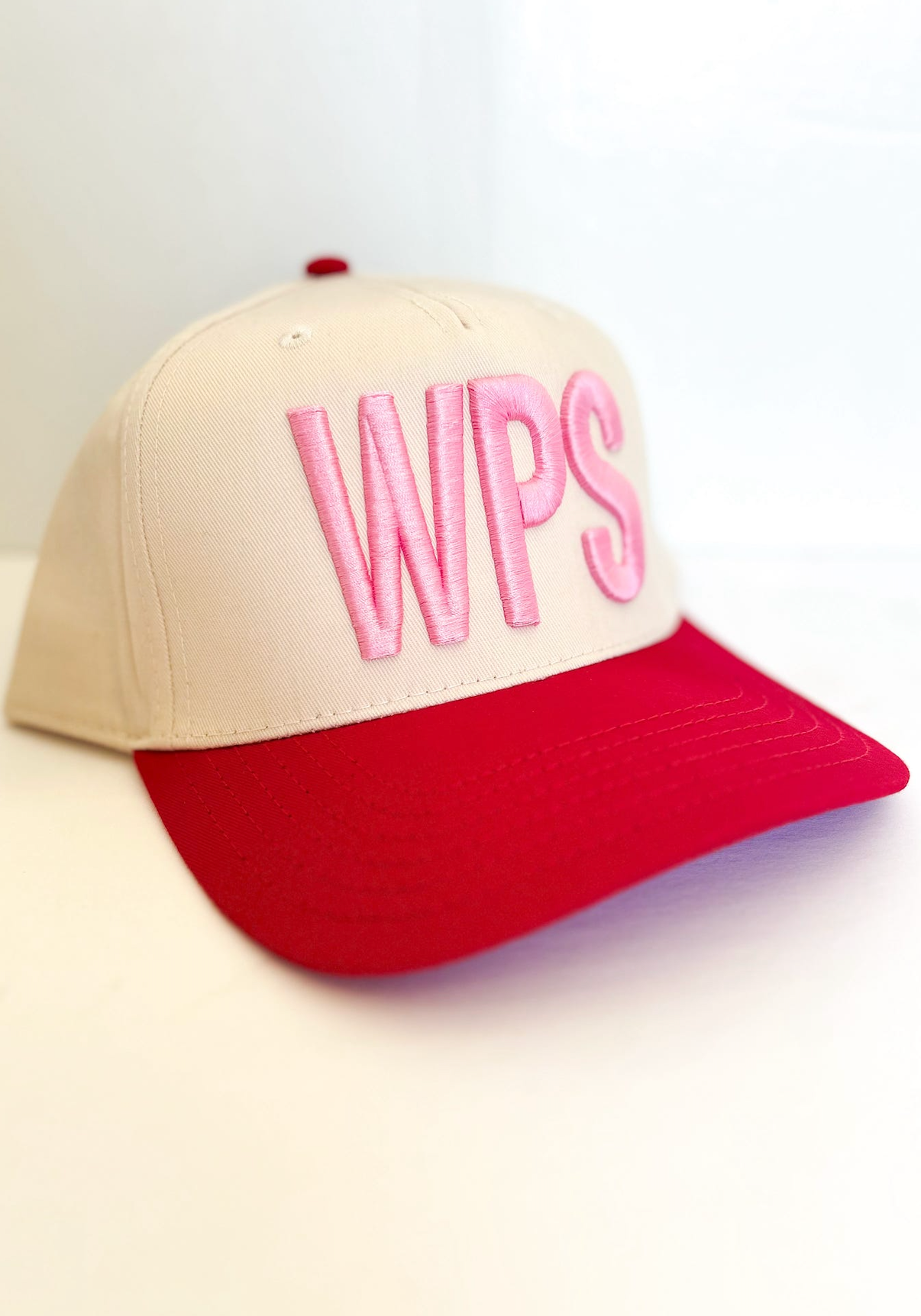 Pink WPS Vintage Hat Cream/Red