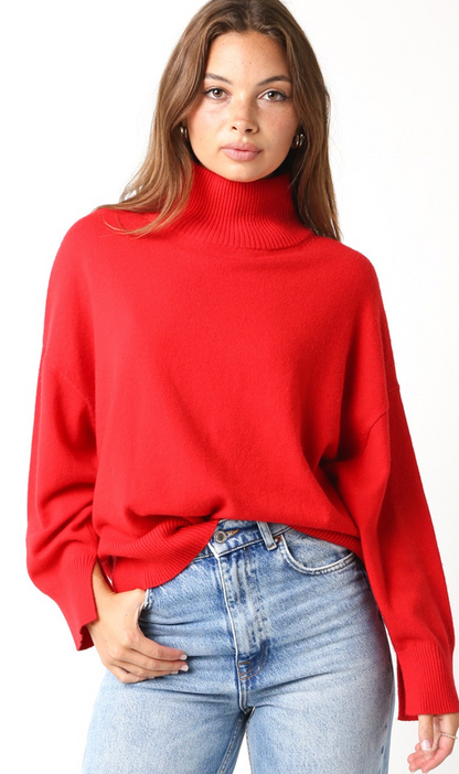 Lyla Red Turtleneck Sweater