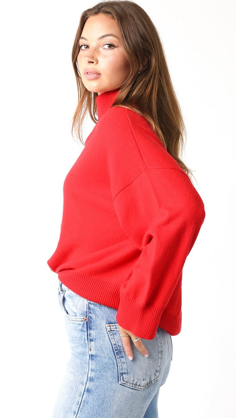 Lyla Red Turtleneck Sweater