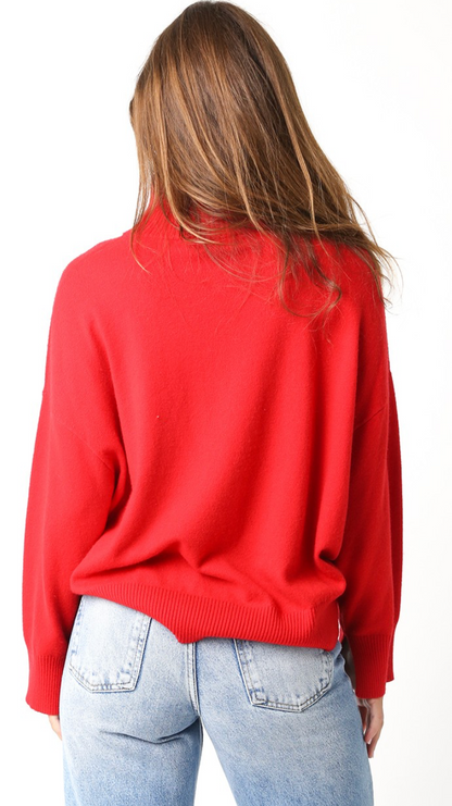 Lyla Red Turtleneck Sweater