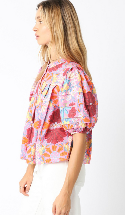 Wallflower Puff Sleeve Blouse