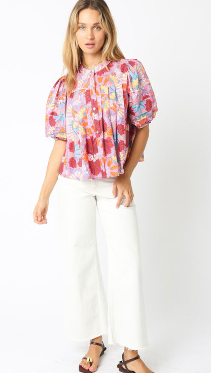 Wallflower Puff Sleeve Blouse