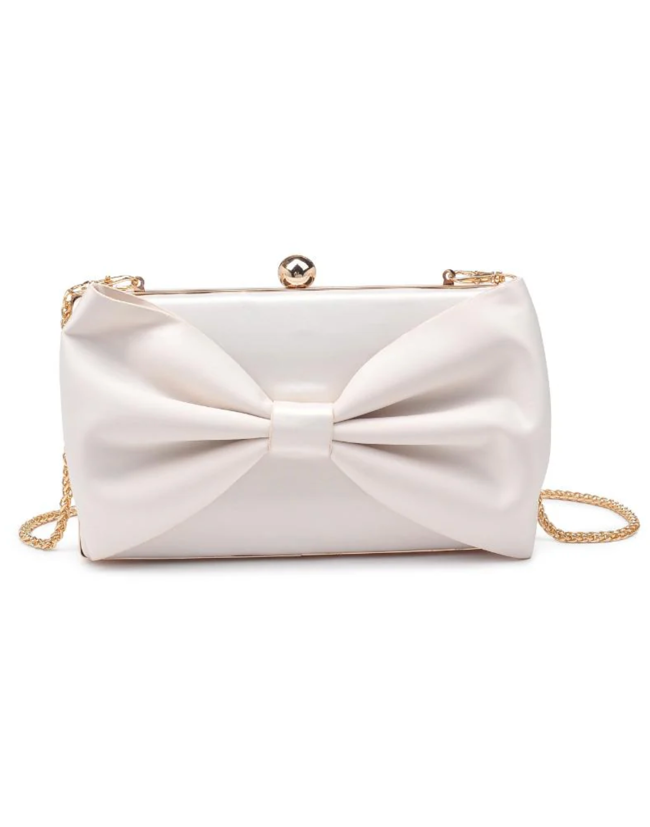 Belle Bow Clutch Ivory