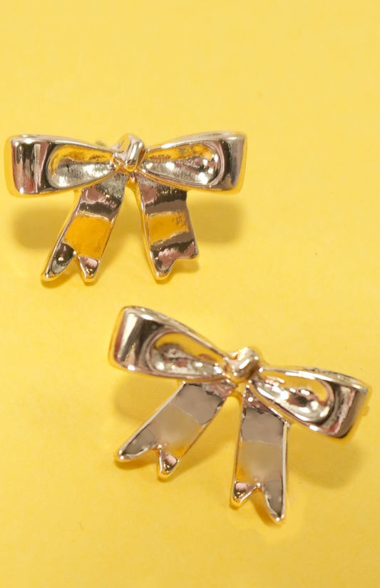 Modern Gold Bow Studs