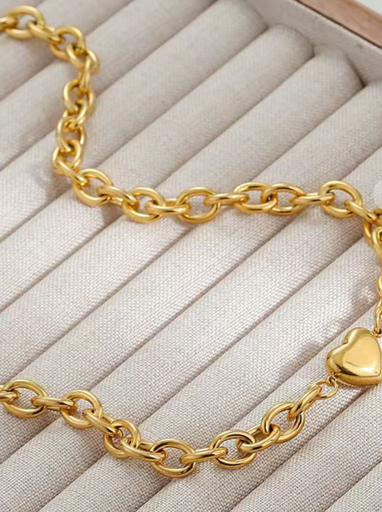 18K Gold Plated Heart Chain