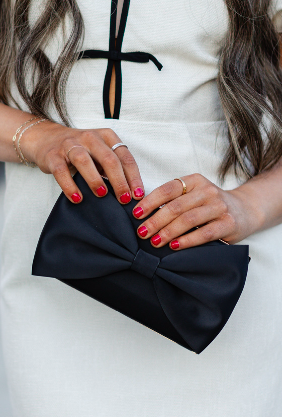 Belle Bow Clutch Black