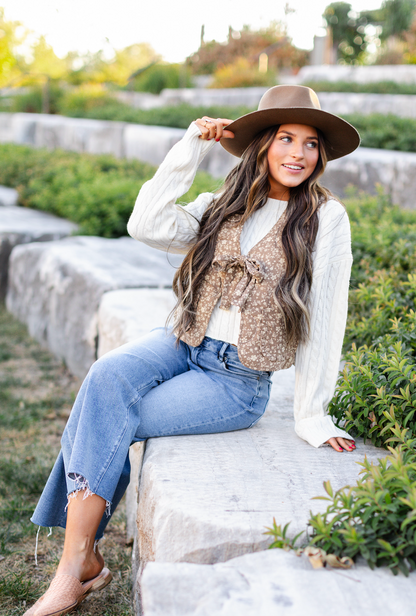 Fall Florals Tied Vest