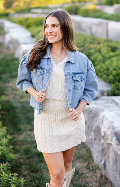 Denim Puff Sleeve Jacket