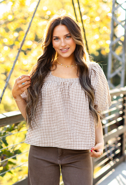 Brooke Cotton Gingham Top