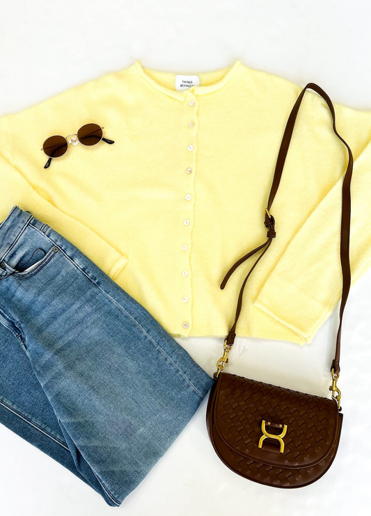 Button Down Cardi Yellow