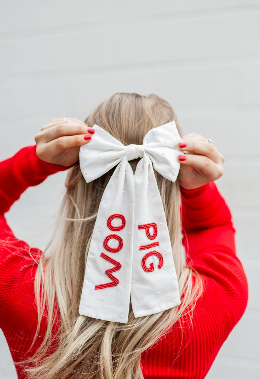 Woo Pig Beaded Hair Bow