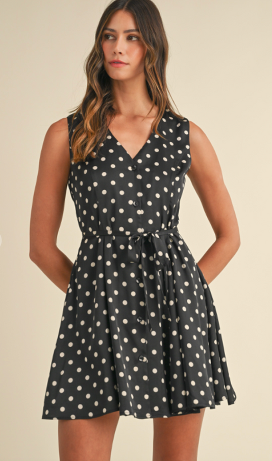 Polka Dot Tied Dress