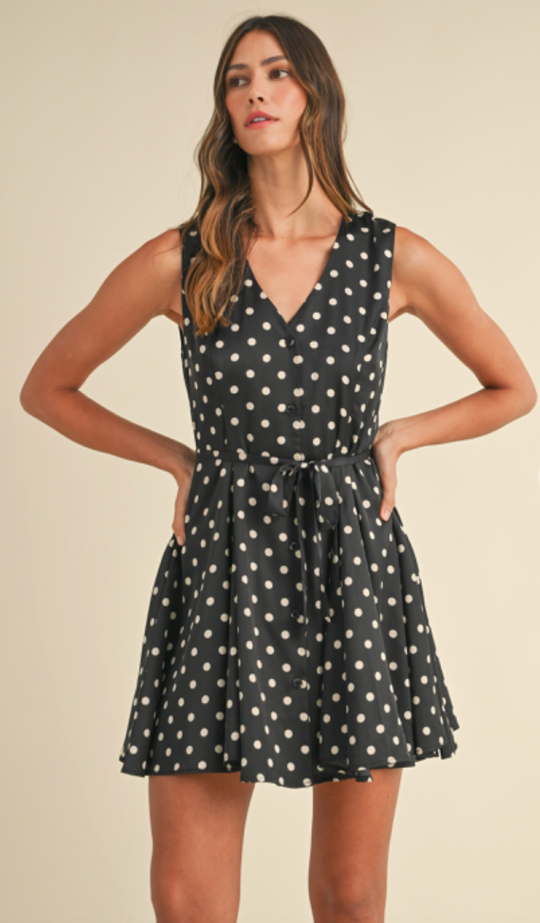 Polka Dot Tied Dress