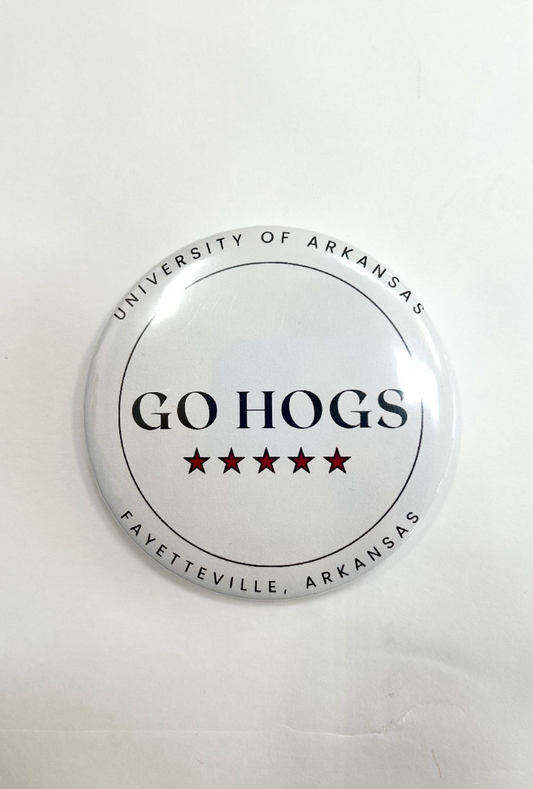 Go Hogs Star Button 3"