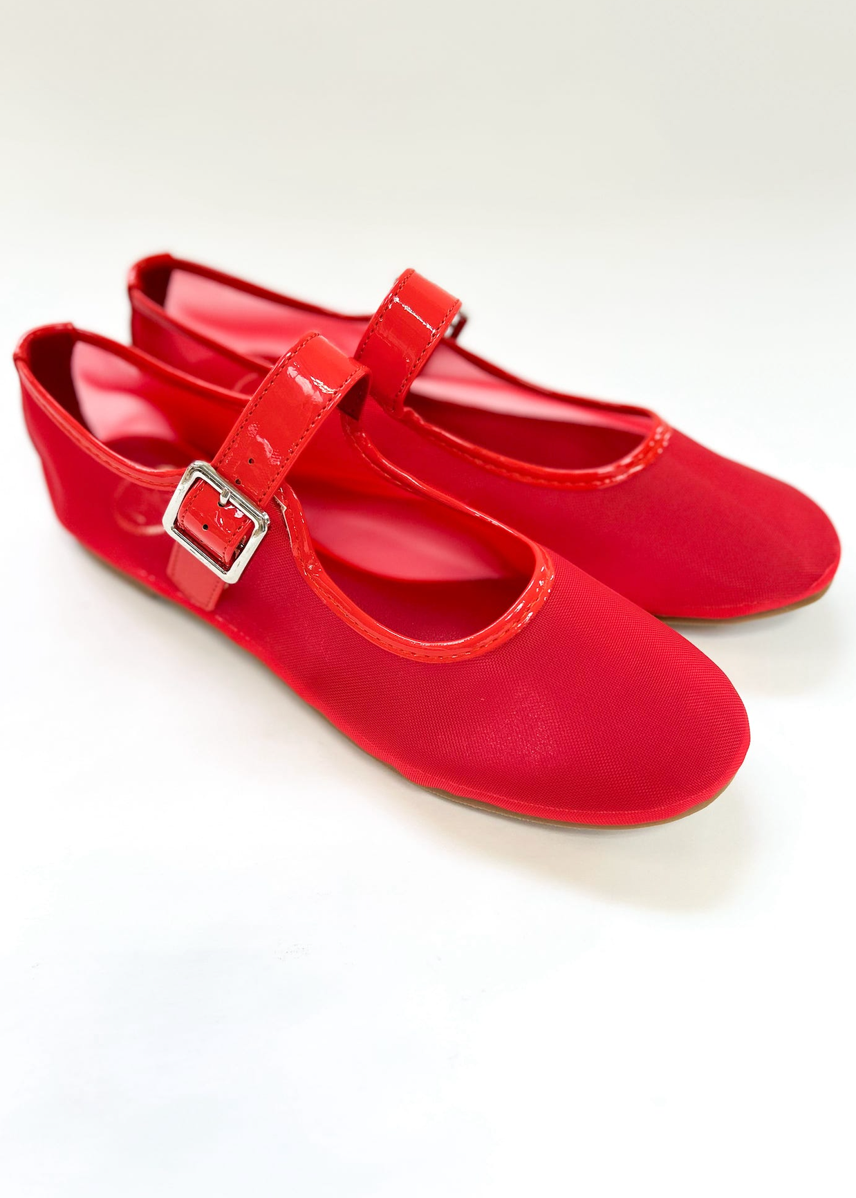 Levi Red Mesh Flats