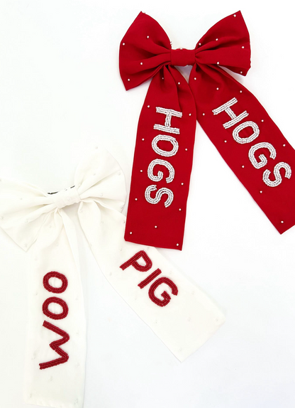 Woo Pig Beaded Hair Bow